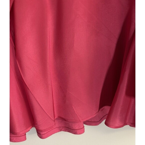 LAUREN RALPH LAUREN Fit & Flare Pink Linen Skirt Women 14 Zip Lined Knee Length - Picture 6 of 11